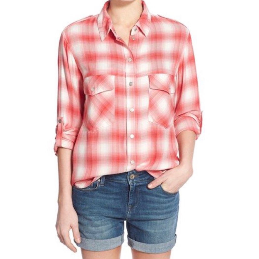 Sanctuary | Red Plaid Boyfriend Shirt